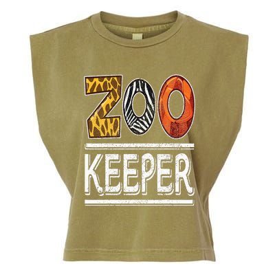 Zookeeper Safari Costume Adult Animal Print Zoo Keeper Garment-Dyed Women's Muscle Tee