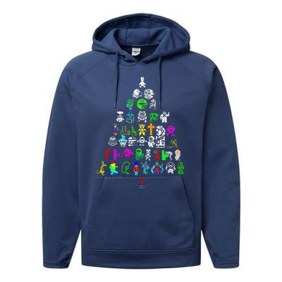 Zx Speccy Christmas Spectrum 8bit Tree Xmas Performance Fleece Hoodie