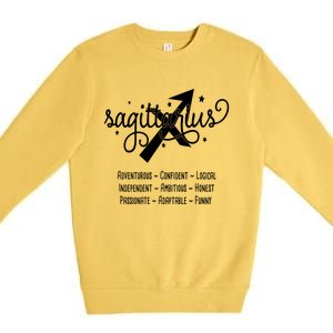 Zodiac Sagittarius Characteristics Gift Premium Crewneck Sweatshirt