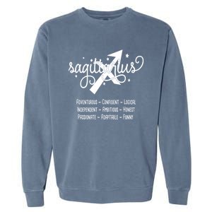 Zodiac Sagittarius Characteristics Gift Garment-Dyed Sweatshirt