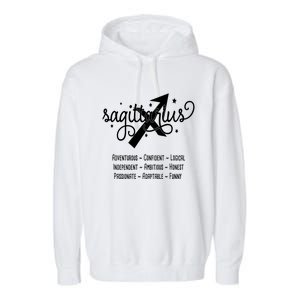 Zodiac Sagittarius Characteristics Gift Garment-Dyed Fleece Hoodie