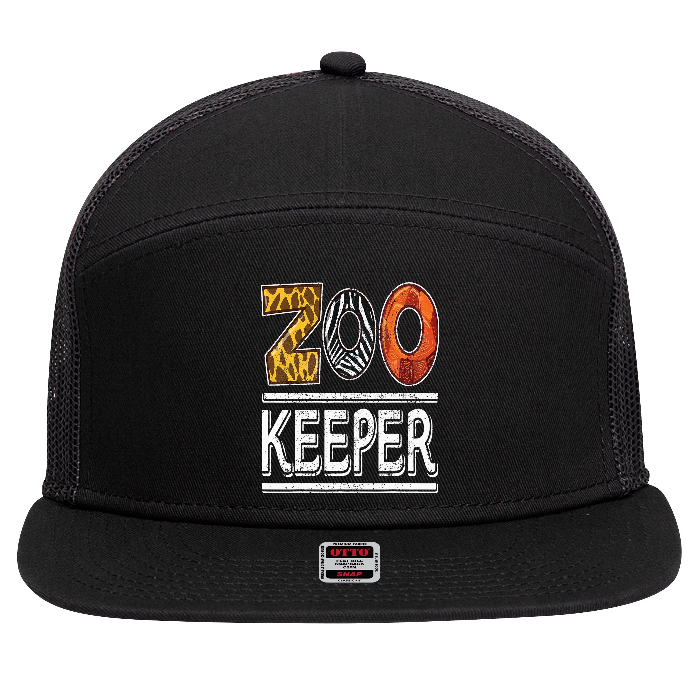 Zookeeper Safari Costume Adult Animal Print Zoo Keeper 7 Panel Mesh Trucker Snapback Hat