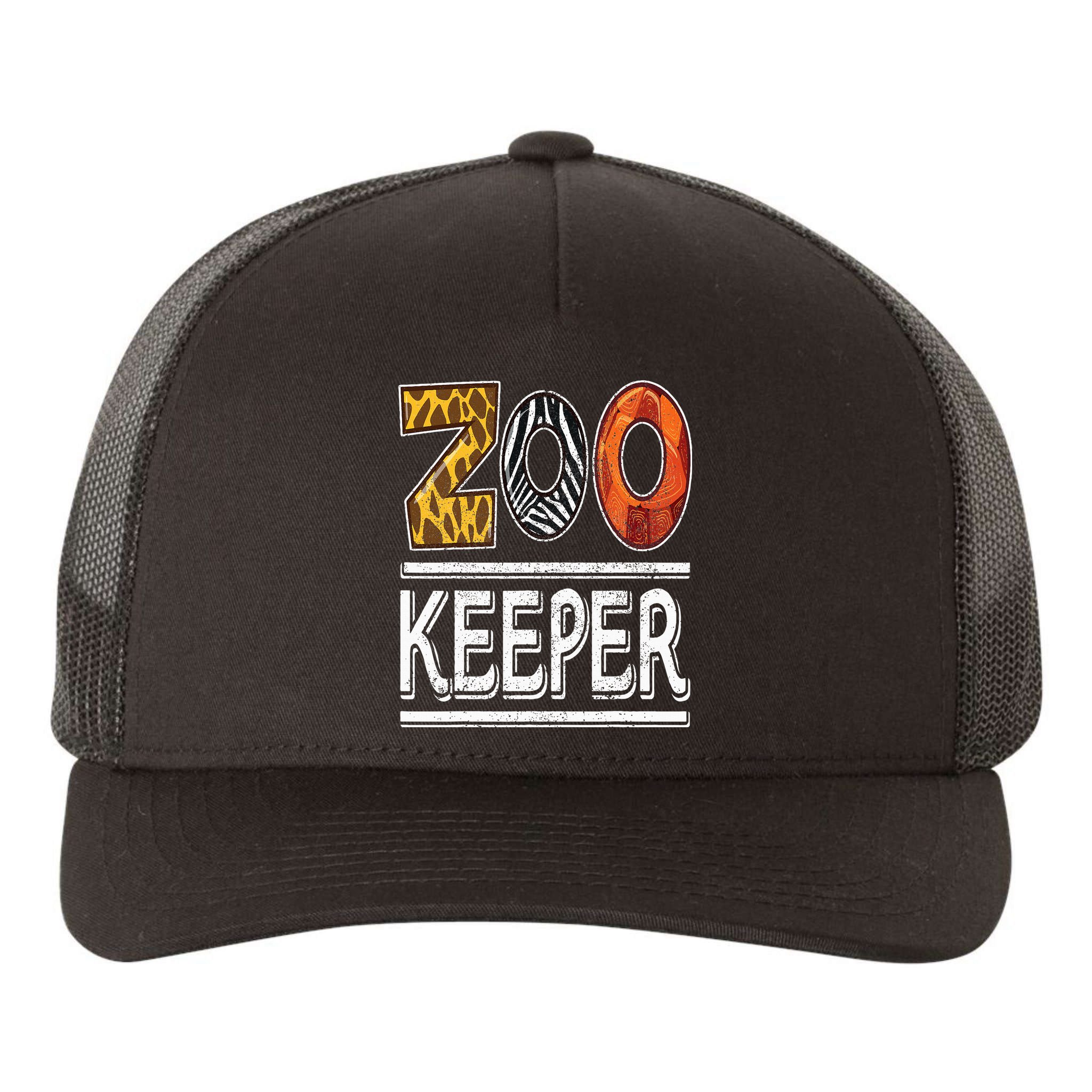 Zookeeper Safari Costume Adult Animal Print Zoo Keeper Yupoong Adult 5-Panel Trucker Hat