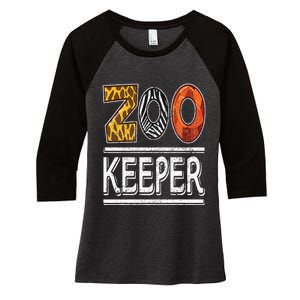 Zookeeper Safari Costume Adult Animal Print Zoo Keeper Women's Tri-Blend 3/4-Sleeve Raglan Shirt