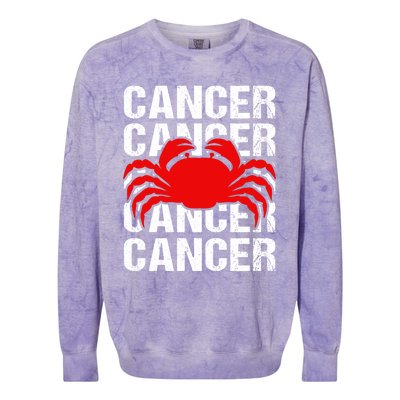 Zodiac Sign Cancer Crab Zodiac Gift Colorblast Crewneck Sweatshirt