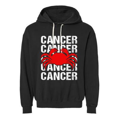 Zodiac Sign Cancer Crab Zodiac Gift Garment-Dyed Fleece Hoodie