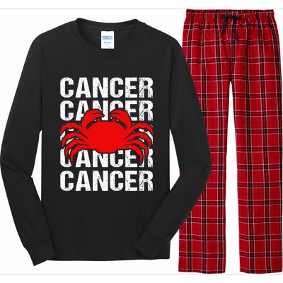 Zodiac Sign Cancer Crab Zodiac Gift Long Sleeve Pajama Set