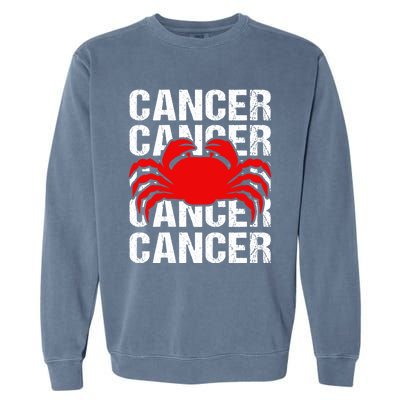 Zodiac Sign Cancer Crab Zodiac Gift Garment-Dyed Sweatshirt