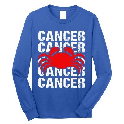 Zodiac Sign Cancer Crab Zodiac Gift Long Sleeve Shirt