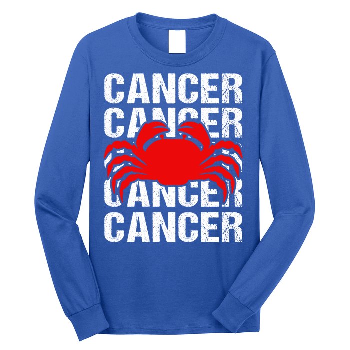 Zodiac Sign Cancer Crab Zodiac Gift Long Sleeve Shirt