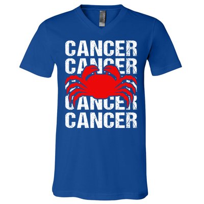 Zodiac Sign Cancer Crab Zodiac Gift V-Neck T-Shirt