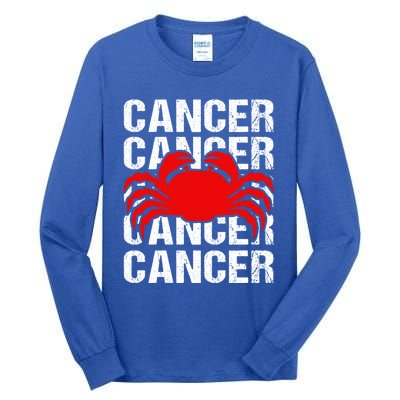 Zodiac Sign Cancer Crab Zodiac Gift Tall Long Sleeve T-Shirt