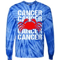 Zodiac Sign Cancer Crab Zodiac Gift Tie-Dye Long Sleeve Shirt