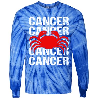 Zodiac Sign Cancer Crab Zodiac Gift Tie-Dye Long Sleeve Shirt