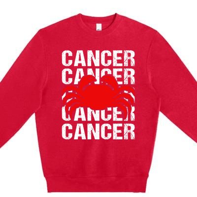 Zodiac Sign Cancer Crab Zodiac Gift Premium Crewneck Sweatshirt