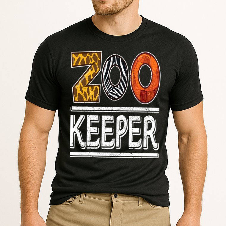 Zookeeper Safari Costume Adult Kids Animal Print Zoo Keeper Cooling Performance Crew T-Shirt