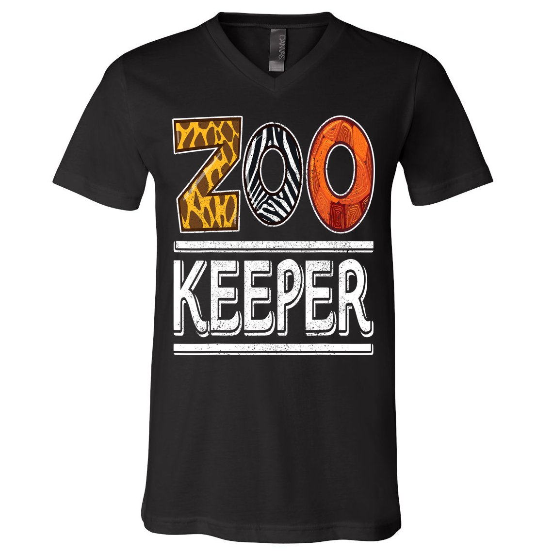 Zookeeper Safari Costume Adult Kids Animal Print Zoo Keeper V-Neck T-Shirt
