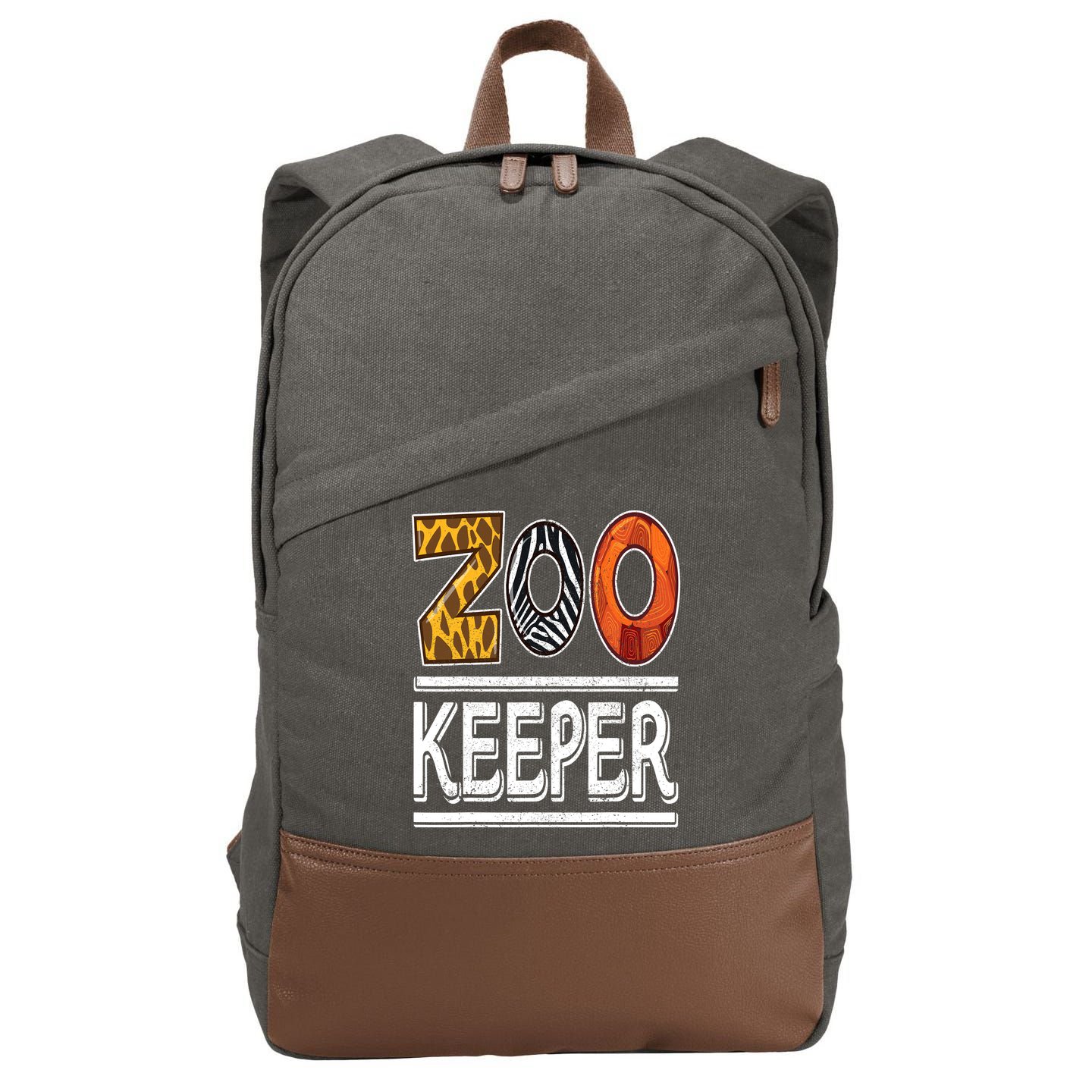 Zookeeper Safari Costume Adult Kids Animal Print Zoo Keeper Cotton Canvas Backpack