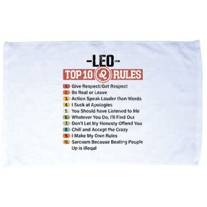 Zodiac Sign Funny Top 10 Rules Of Leo Graphic Microfiber Hand Towel