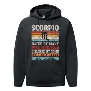 Zodiac Sign Funny Scorpio Hated By Many Graphic Performance Fleece Hoodie