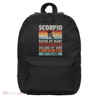 Zodiac Sign Funny Scorpio Hated By Many Graphic 16 in Basic Backpack
