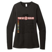 Zodiac Sign Funny Top 10 Rules Of Leo Graphic Womens CVC Long Sleeve Shirt