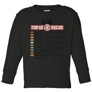 Zodiac Sign Funny Top 10 Rules Of Leo Graphic Toddler Long Sleeve Shirt