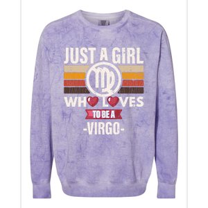 Zodiac Sign Funny Who Loves To Be A Virgo Graphic Gift Colorblast Crewneck Sweatshirt