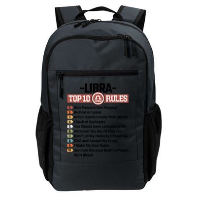 Zodiac Sign Funny Top 10 Rules Of Libra Graphic Gift Daily Commute Backpack