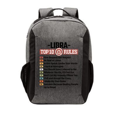 Zodiac Sign Funny Top 10 Rules Of Libra Graphic Gift Vector Backpack