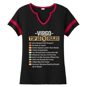 Zodiac Sign Funny Top 10 Rules Of Virgo Graphic Gift Ladies Halftime Notch Neck Tee