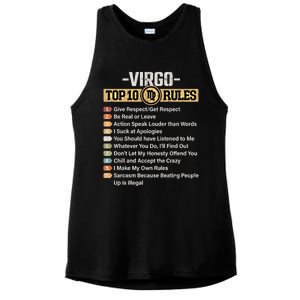 Zodiac Sign Funny Top 10 Rules Of Virgo Graphic Gift Ladies PosiCharge Tri-Blend Wicking Tank