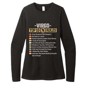 Zodiac Sign Funny Top 10 Rules Of Virgo Graphic Gift Womens CVC Long Sleeve Shirt