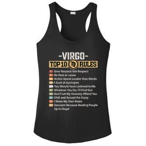 Zodiac Sign Funny Top 10 Rules Of Virgo Graphic Gift Ladies PosiCharge Competitor Racerback Tank