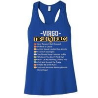 Zodiac Sign Funny Top 10 Rules Of Virgo Graphic Gift Women's Racerback Tank