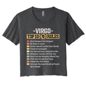 Zodiac Sign Funny Top 10 Rules Of Virgo Graphic Gift Women's Crop Top Tee