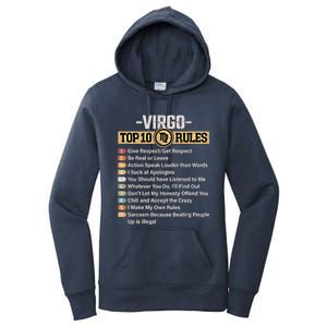 Zodiac Sign Funny Top 10 Rules Of Virgo Graphic Gift Women's Pullover Hoodie