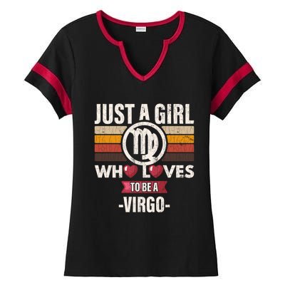 Zodiac Sign Funny Who Loves To Be A Virgo Graphic Cute Gift Ladies Halftime Notch Neck Tee