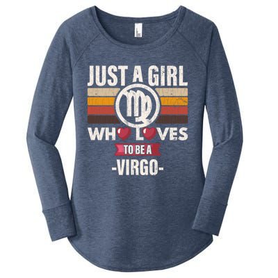 Zodiac Sign Funny Who Loves To Be A Virgo Graphic Cute Gift Women's Perfect Tri Tunic Long Sleeve Shirt