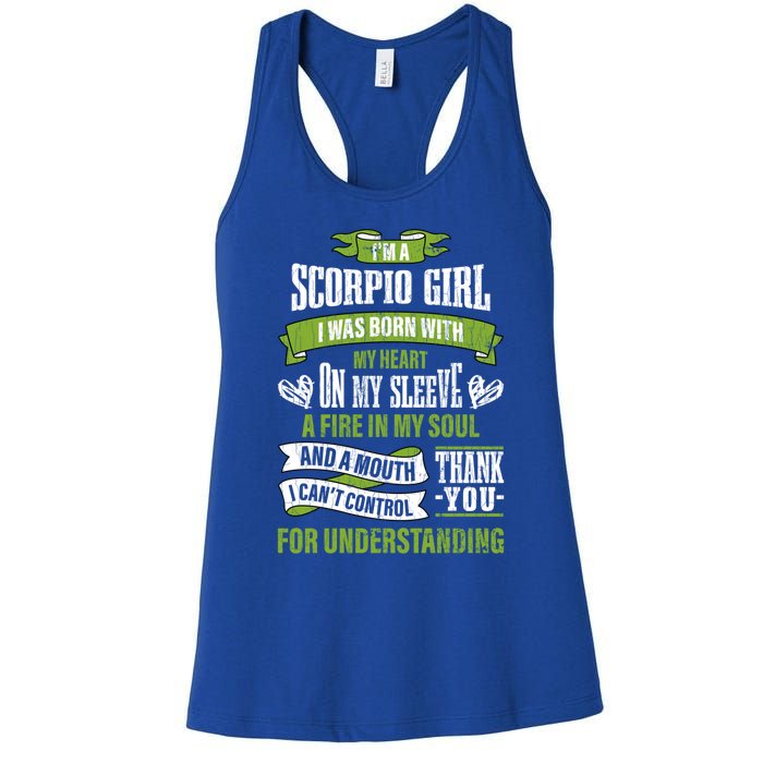 Zodiac Sign Funny I’m A Scorpio Graphic Cute Gift Women's Racerback Tank