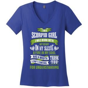 Zodiac Sign Funny I’m A Scorpio Graphic Cute Gift Women's V-Neck T-Shirt