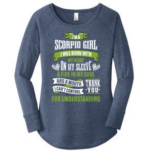 Zodiac Sign Funny I’m A Scorpio Graphic Cute Gift Women's Perfect Tri Tunic Long Sleeve Shirt