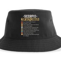 Zodiac Sign Funny Top 10 Rules Of Scorpio Sustainable Bucket Hat