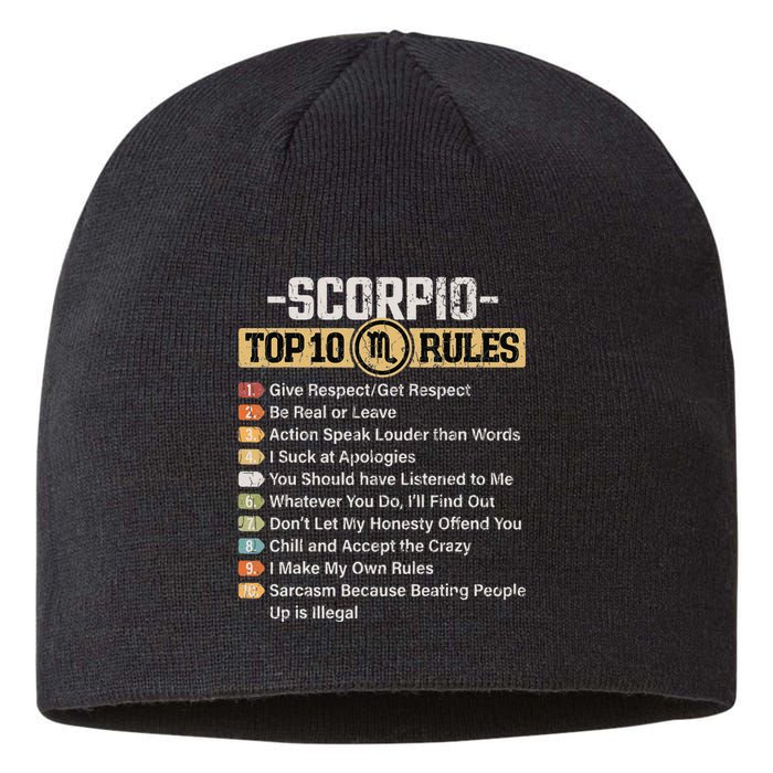 Zodiac Sign Funny Top 10 Rules Of Scorpio Sustainable Beanie