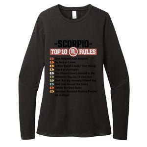 Zodiac Sign Funny Top 10 Rules Of Scorpio Graphic Gift Womens CVC Long Sleeve Shirt