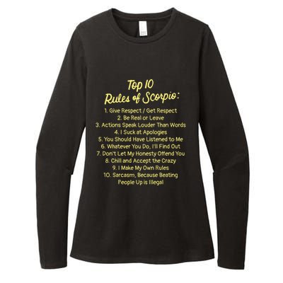 Zodiac Sign Funny Top 10 Rules Of Scorpio Gift Womens CVC Long Sleeve Shirt