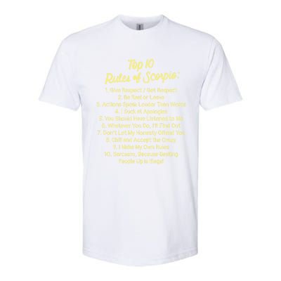 Zodiac Sign Funny Top 10 Rules Of Scorpio Gift Softstyle® CVC T-Shirt