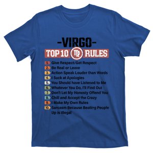 Zodiac Sign Funny Top 10 Rules Of Virgo Graphic Great Gift T-Shirt