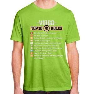 Zodiac Sign Funny Top 10 Rules Of Virgo Graphic Gift Adult ChromaSoft Performance T-Shirt