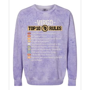 Zodiac Sign Funny Top 10 Rules Of Virgo Graphic Gift Colorblast Crewneck Sweatshirt